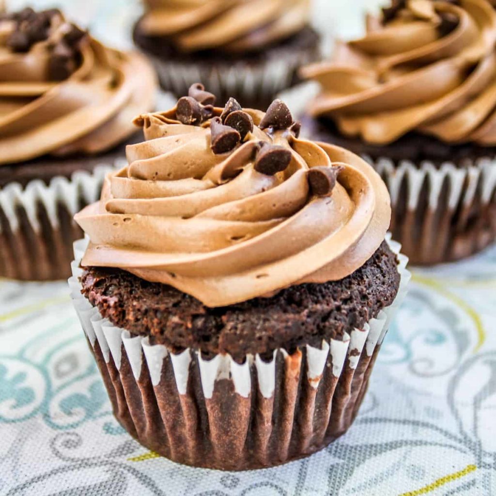 chocolate cupcake with chocolate icing